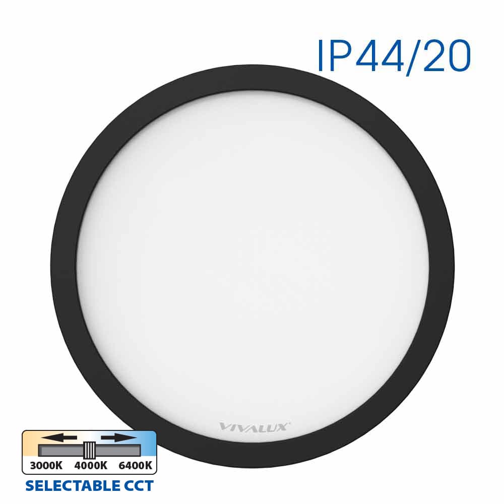 LED плафониера Vivalux Nebula 24W BK CCT-switch димируема черен