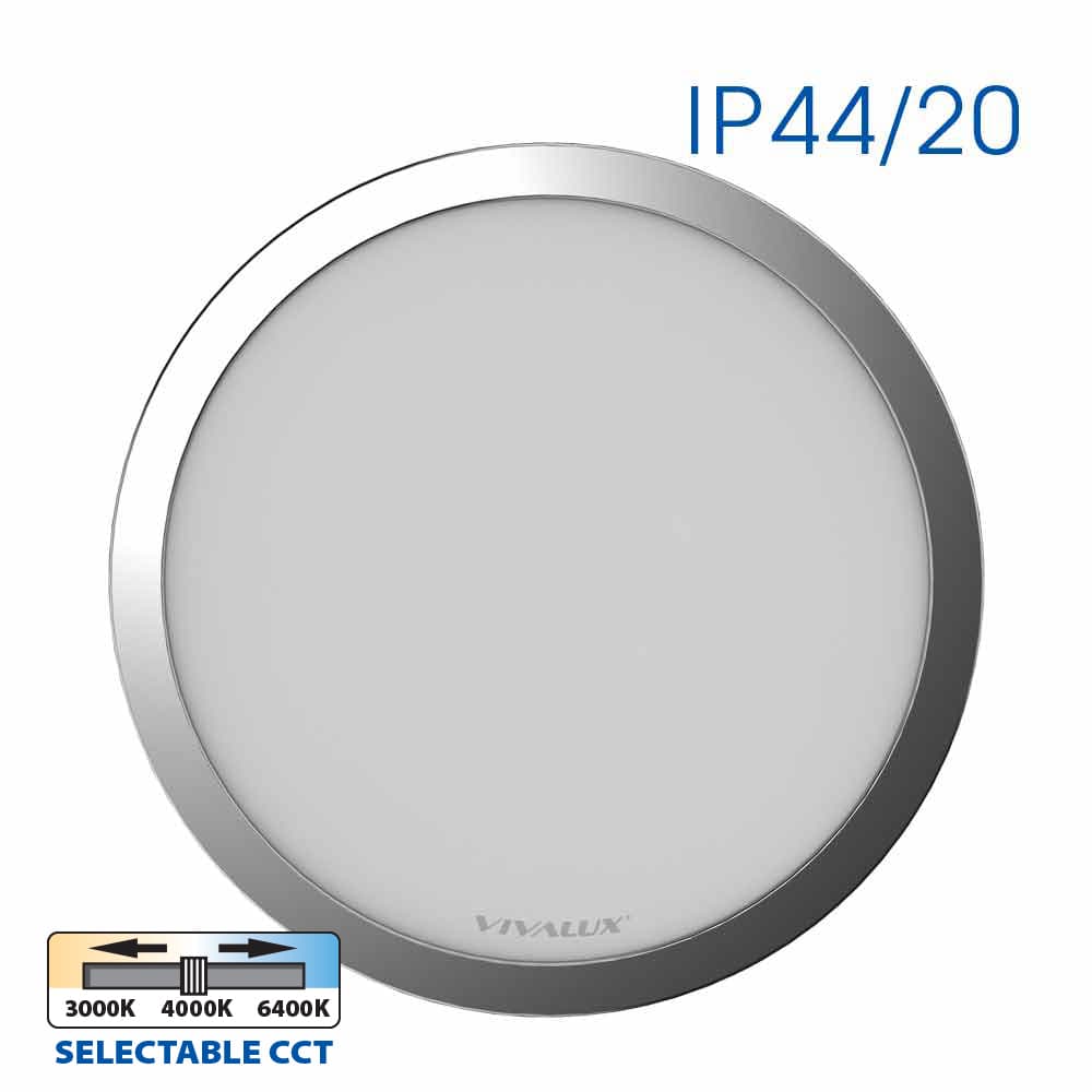 LED плафониера Vivalux Nebula 24W CH CCT-switch димируема хром