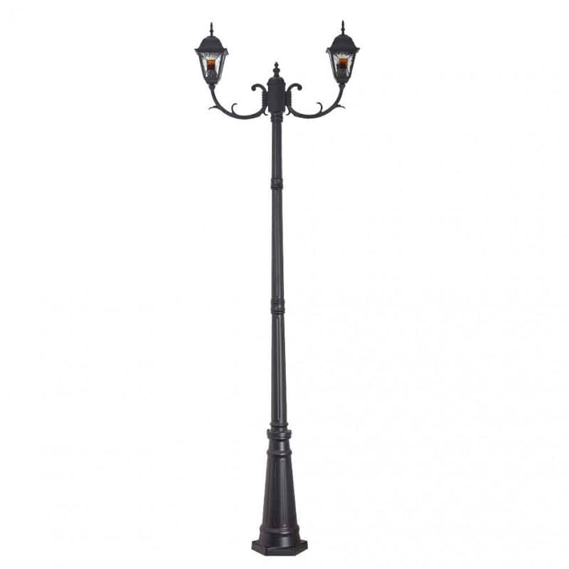 Градински стълб Lightex LUCCA II 2xE27 IP44 черен