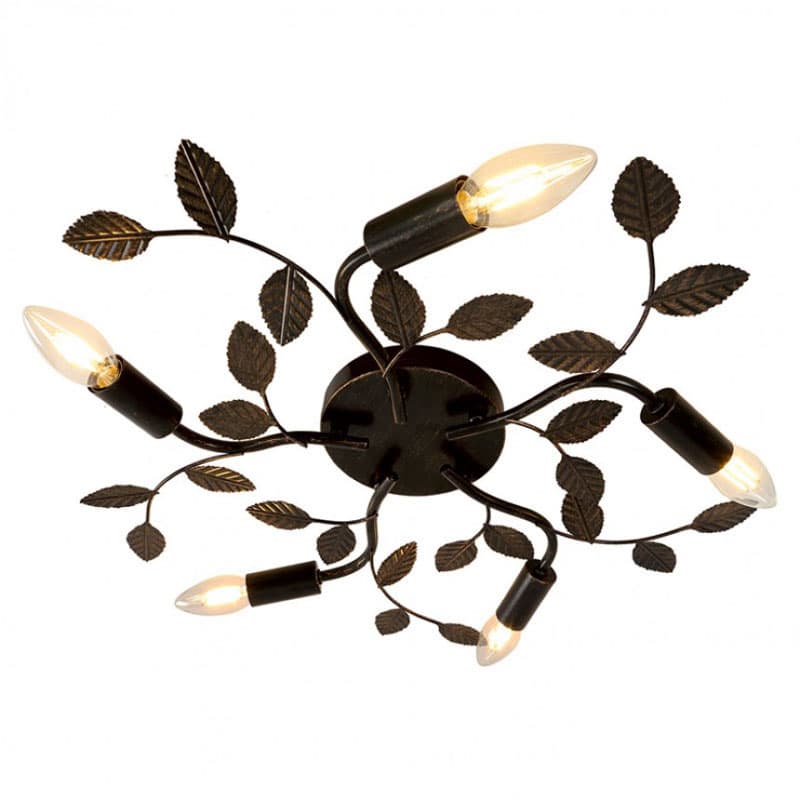 Полилей Lightex Isabel 5xE14 черно + злато