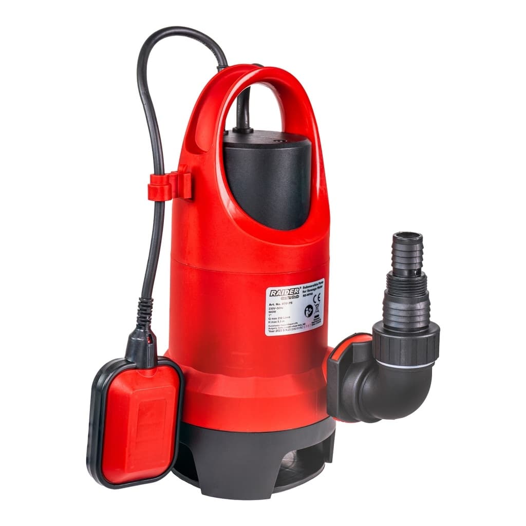 Потопяема водна помпа за мръсна вода Raider RD-WP68 / 360° 900W 