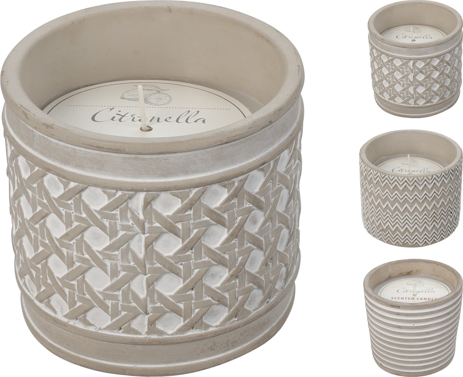 Свещ Citronella Сив 11 см 