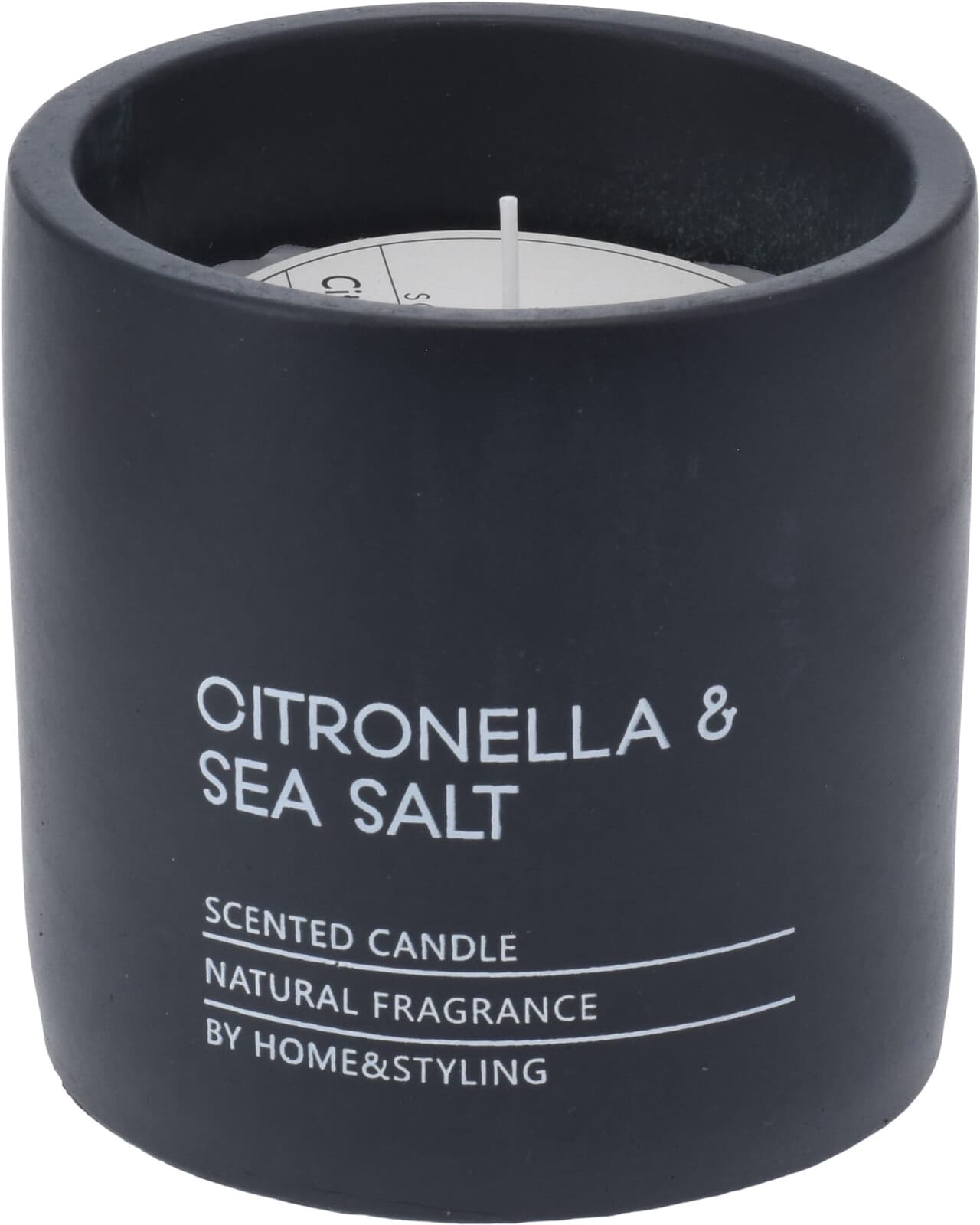 Ароматна свещ Citronella Бяла/Антрацит 10 см 