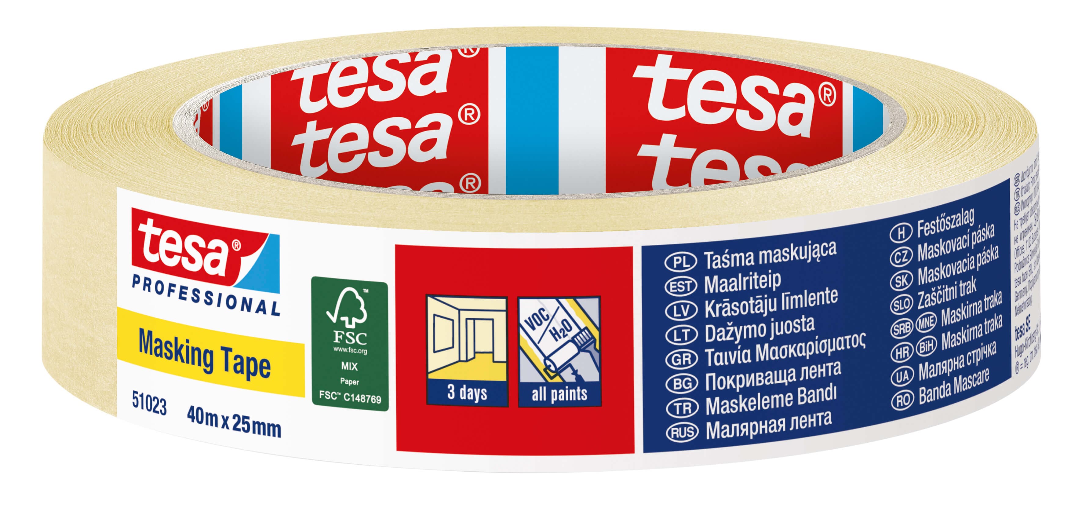 Хартиена лента Tesa Professional 40м х 25мм
