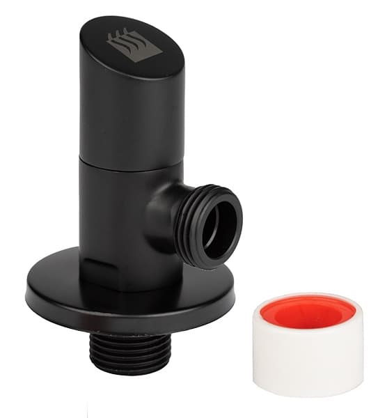 Ъглов керамичен кран Hydro 80B 1/2x3/8'' черен