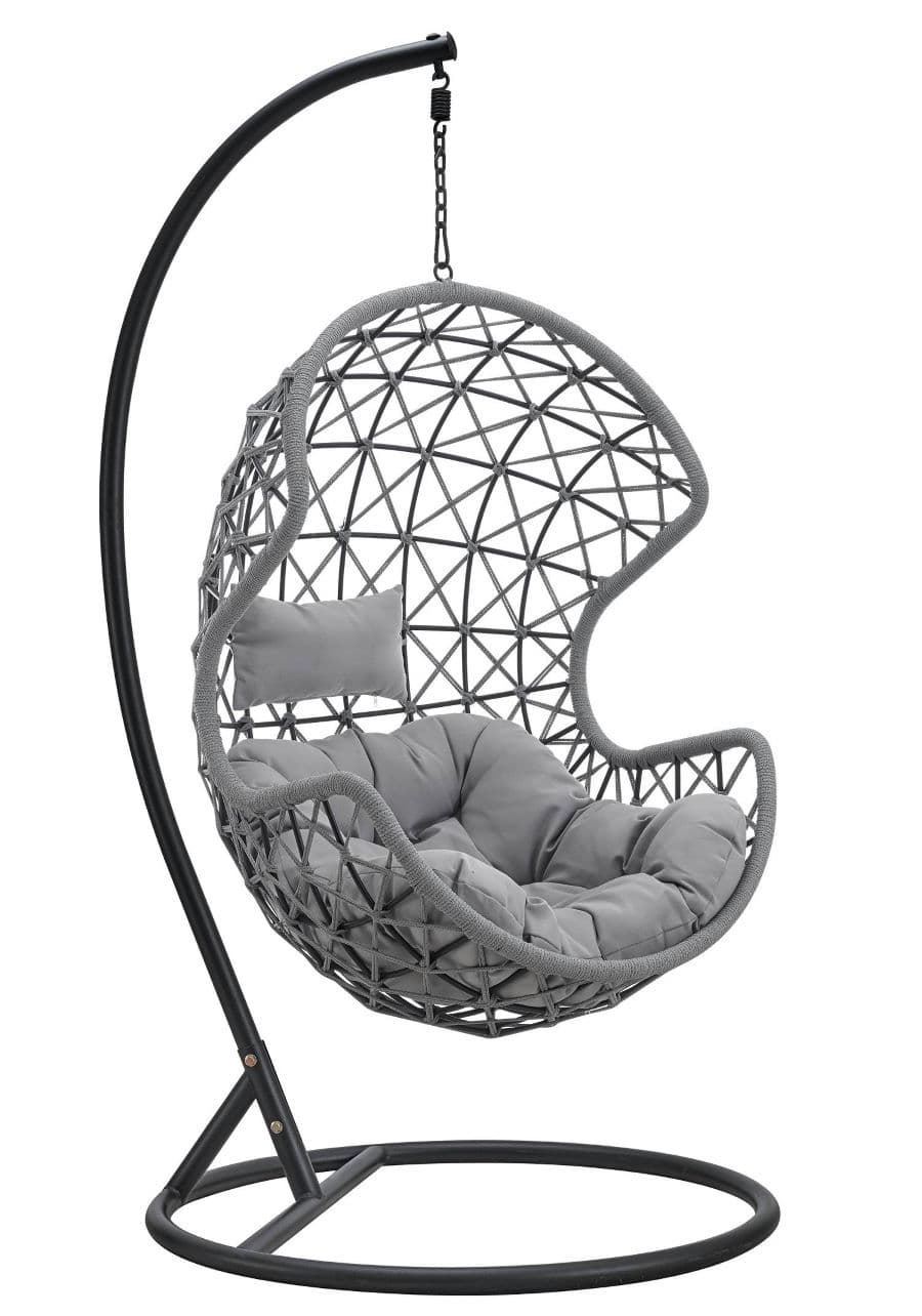 Висящ ратанов стол тип Яйце My Garden RH-75 сив
