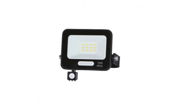 LED прожектор със сензор Optonica черен 10W 4000K IP65