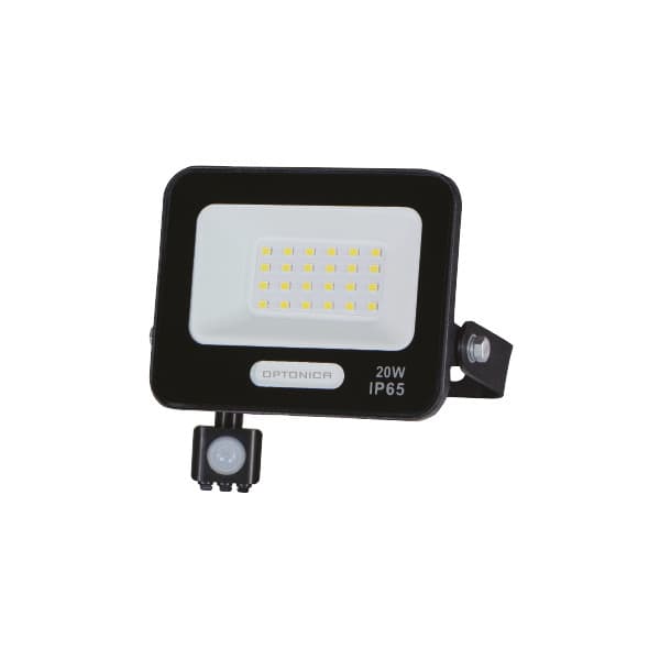 LED прожектор със сензор Optonica черен 20W 6000K IP65 