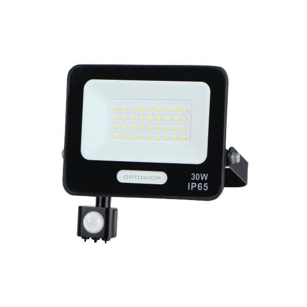 LED прожектор със сензор Optonica черен  30W 6000K IP65