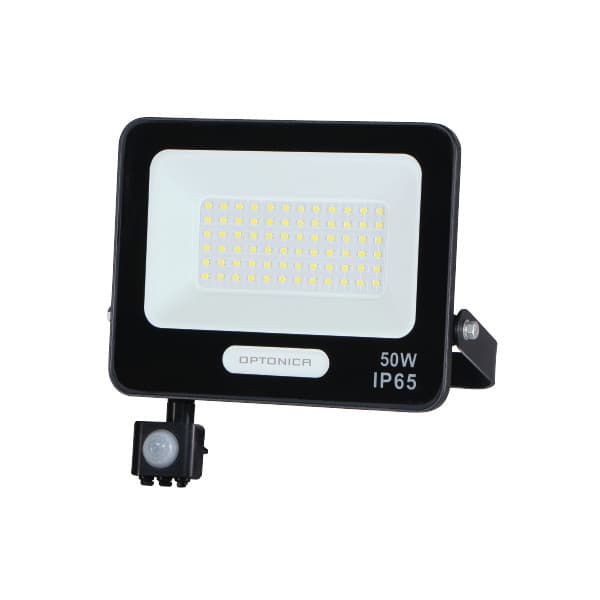 LED прожектор със сензор Optonica черен 50W 6000K IP65