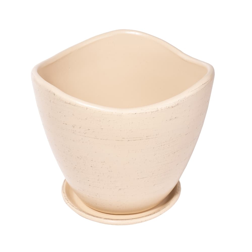 Саксия Solid Beige ø34x30см бежова