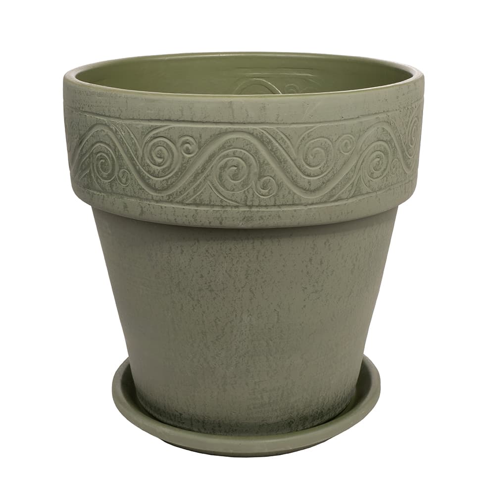 Саксия Olive Green ø34x33см зелена