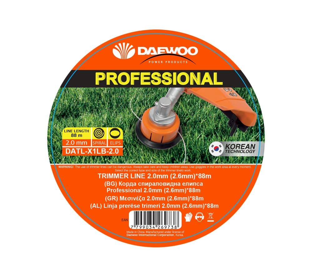 Корда спираловидна елипса Daewoo Professional 2мм (2.6мм) х 88м