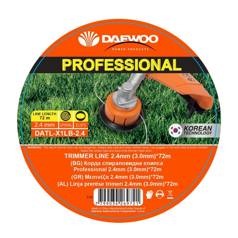 Корда спираловидна елипса Daewoo Professional 2.4мм (3мм) х 72м