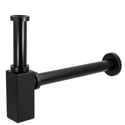 Бутилков сифон за умивалник без витло Quadro Black 1 1/4''
