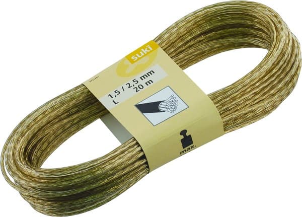 Стоманено въже "Brass'' с PVC прозрарчно покритие ø1,5мм / 2,5мм  / 20 м