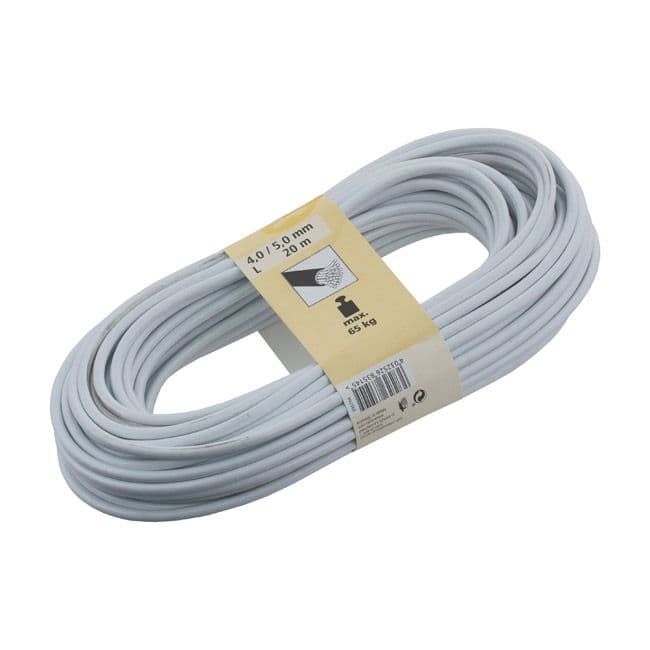 Стоманено въже "Brass'' с PVC бяло покритие ø4 / 5 мм / 20 м