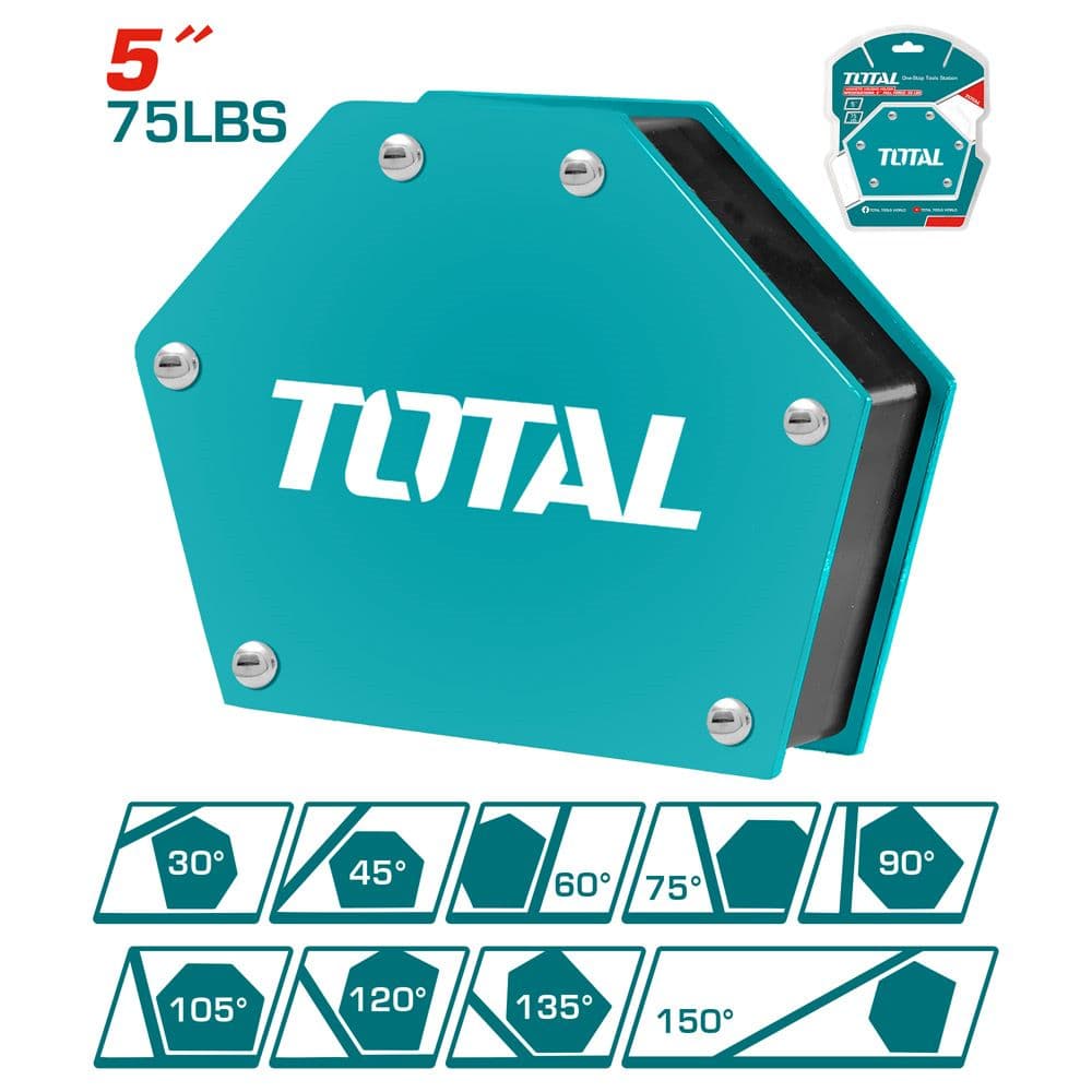 Магнитен ъгъл за закрепване Total 144х110х25мм 75Lbs 34.02кг