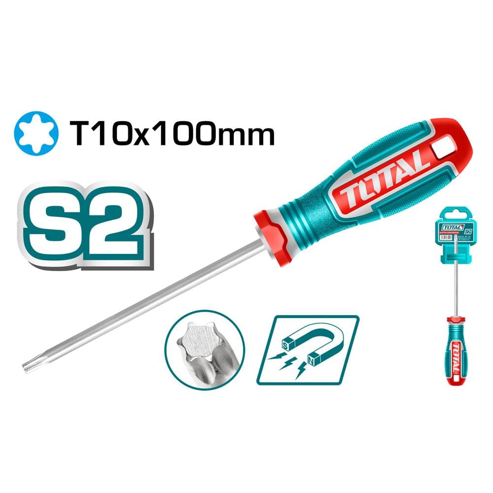 Намагнетизирана отвертка Torx Total Industrial T10x100мм