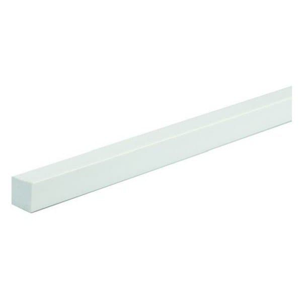 PVC квадратен профил 100x1x1см бял лъскав