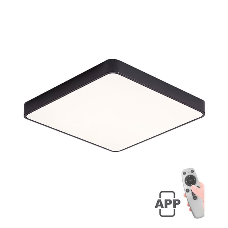 LED плафониера с дистанционно Vito Finesse 60W квадрат 60х60см черна