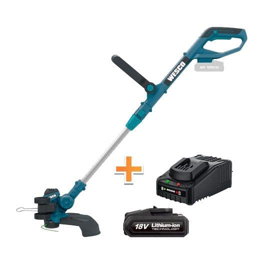 Акумулаторен тример за трева Wesco WS8164.9 / 18V с батерия и зарядно