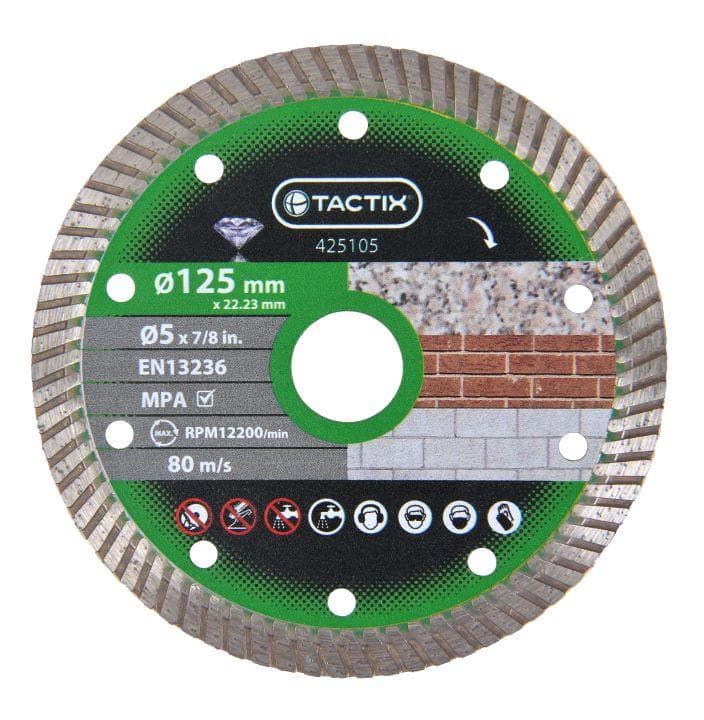 Диамантен диск Tactix Turbo 125x22,44мм