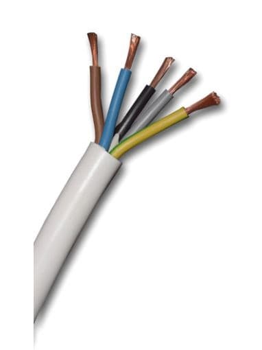 Кабел ШВПС H05VV-F 300/500V 5х4 бял