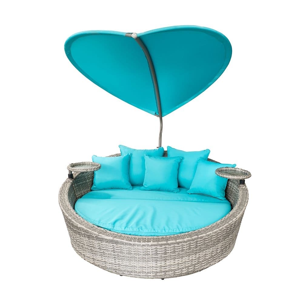 Градинско легло със сенник My Garden Coral Sunshine MT030010 / 168x164x72.5см lake blue