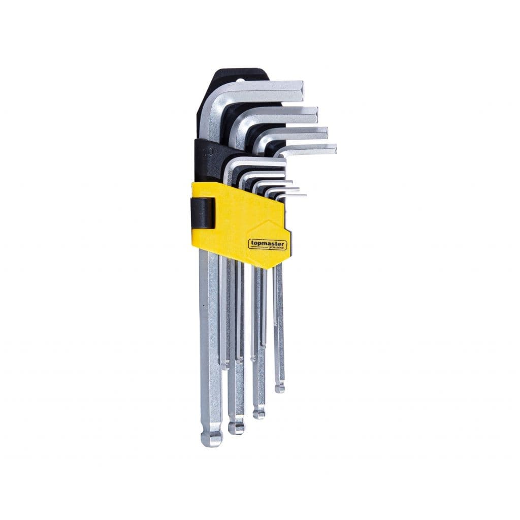Комплект дълги шестограми с отвор Torx Topmaster 9 броя