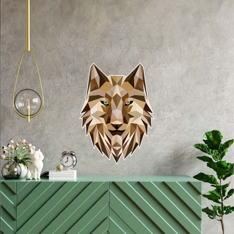 Стикер за стена DS0025 фрактален вълк 50x70 см