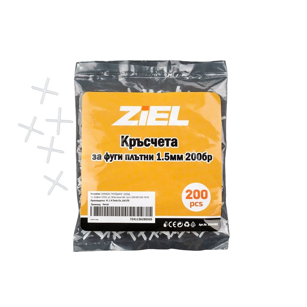 Кръстчета за фуги плътни Ziel 1,5мм / 200 броя