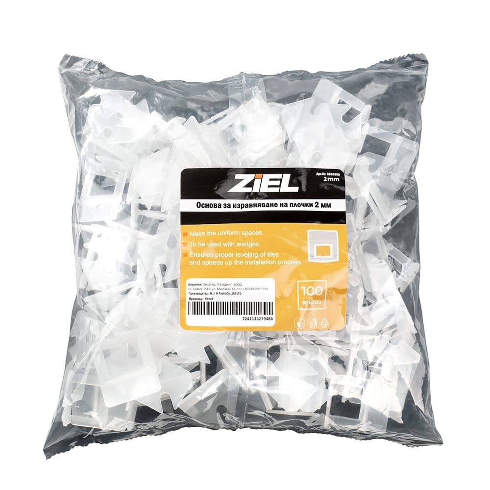 Основа за изравняване на плочки Ziel 2мм / 100 броя
