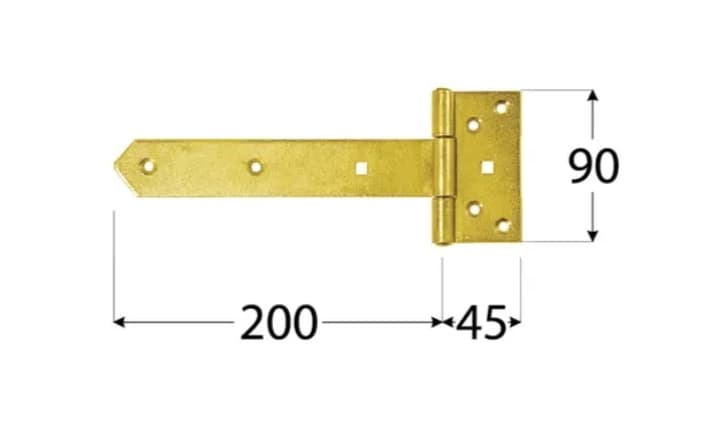 Стандартна Т-панта за порта ZB 200x45x90x3мм