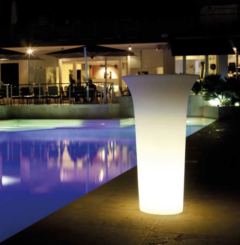 LED Кашпа My Garden Flos Luce 48x48x85 см бяла перлена светлина