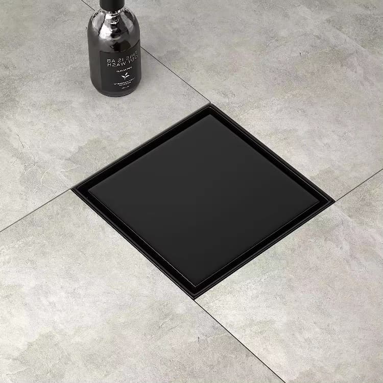 Точков неръждаем сифон Cascada Duo 150x150мм ø40/50мм черен
