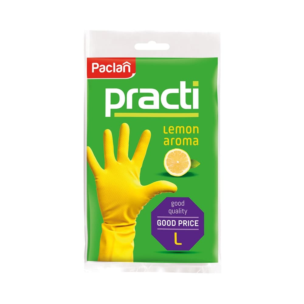 Домакински ръкавици Paclan L жълти