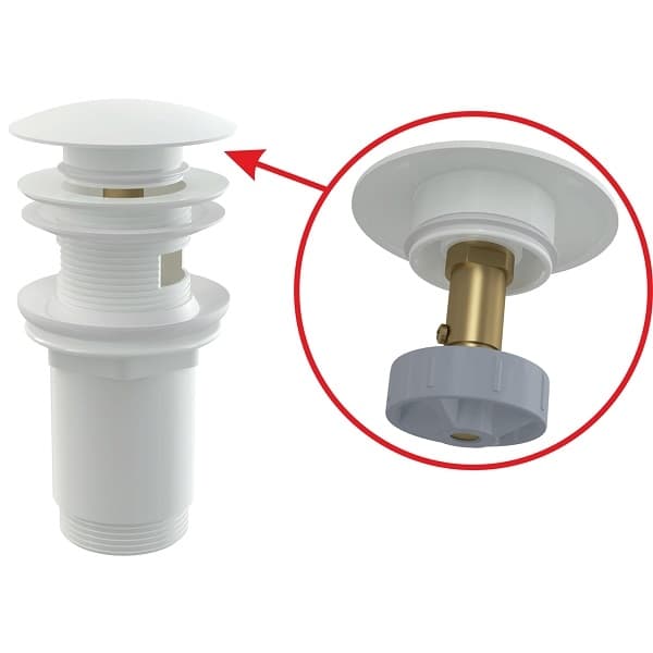 Витло с преливник AlcaDrain A392B 1 1/4'' Click Clack бяло