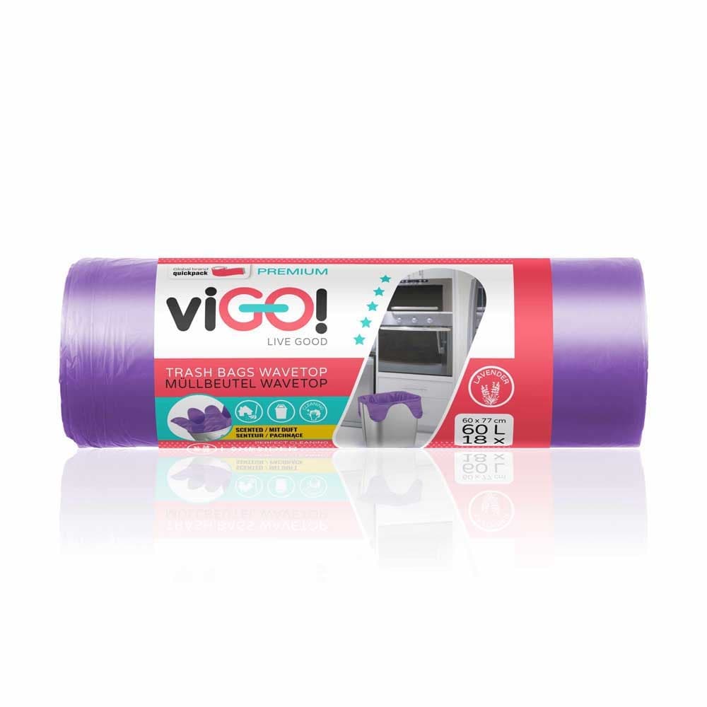 Ароматизирана торба за смет с връзки Standard Lavender 60л 18 боря