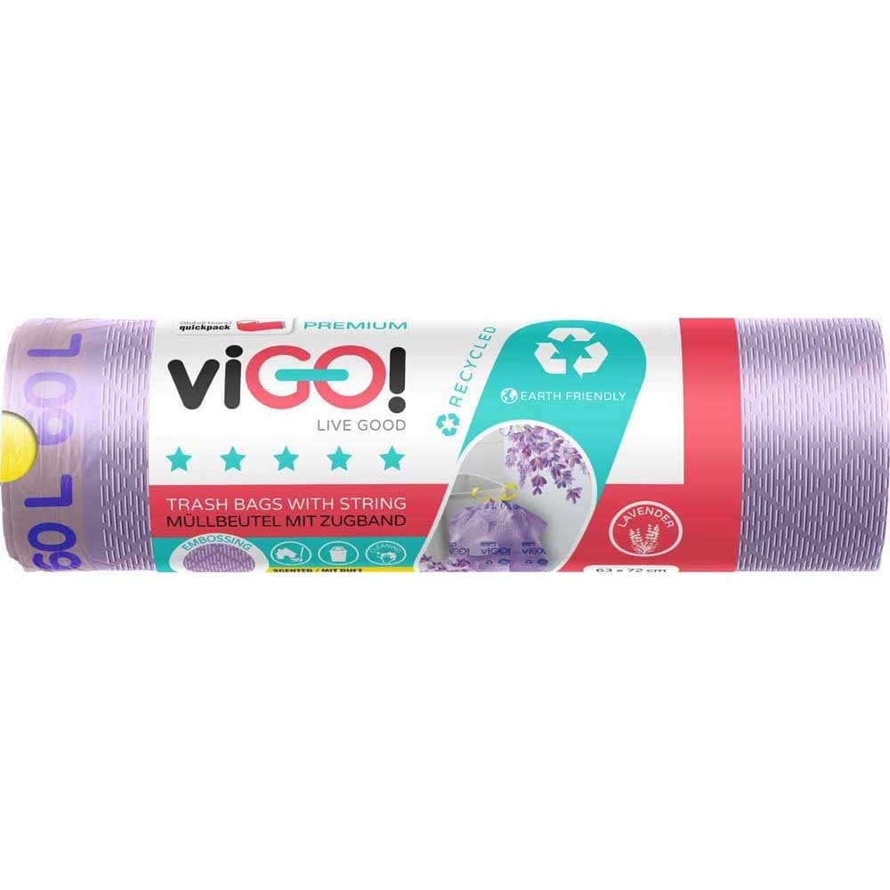 Ароматизирана торба за смет с връзки Standard Lavender 60л 8 броя