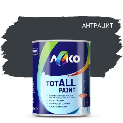 Водоразредима боя Леко TotALL Paint антрацит 600мл