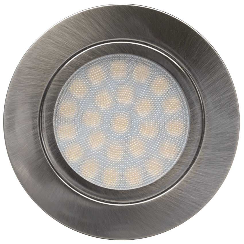 Мини LED луна за вграждане Ultralux 4W 4200K IP44 сатиниран никел