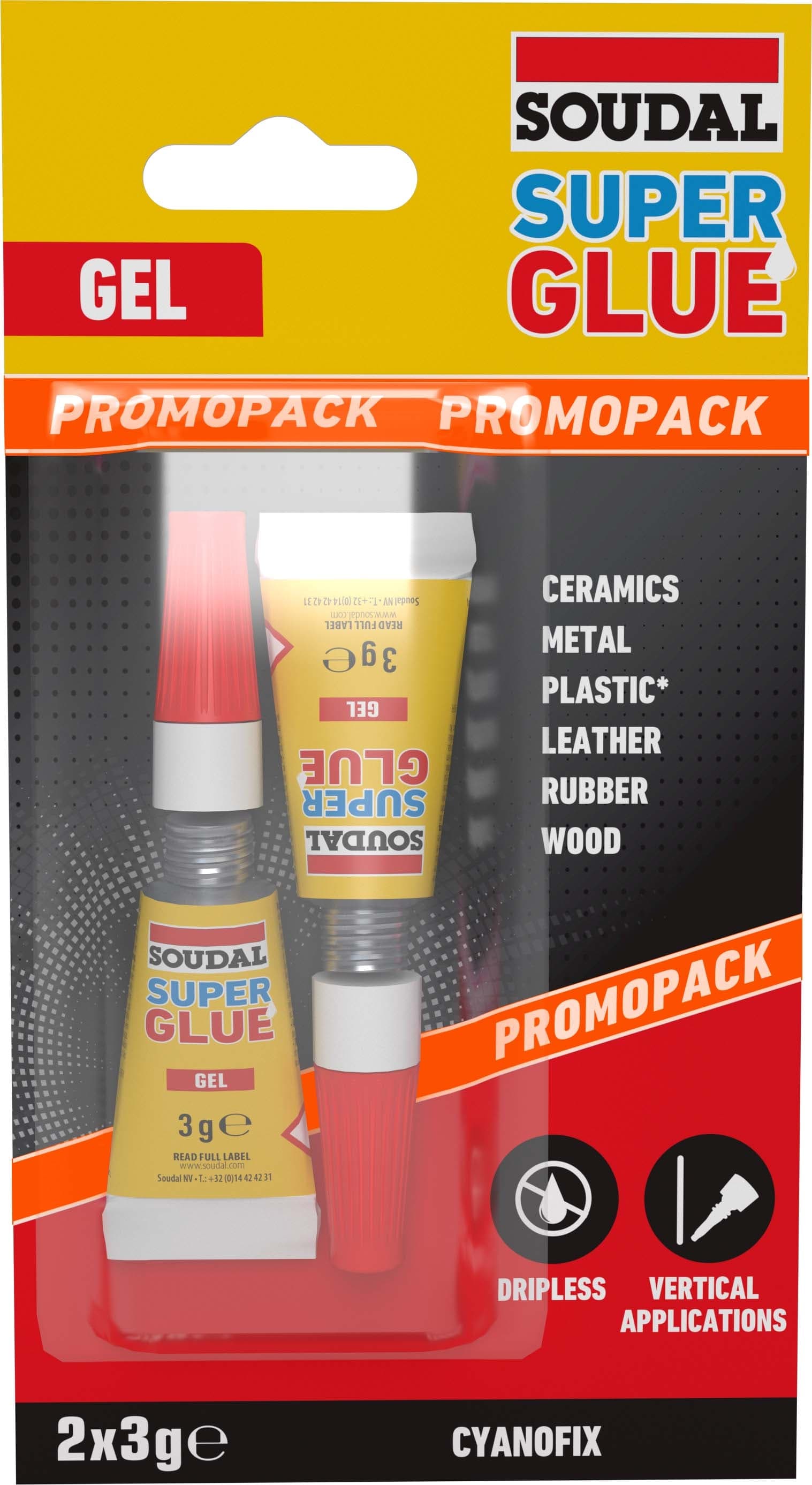 Секундно лепило Soudal Super Glue гел 3 г