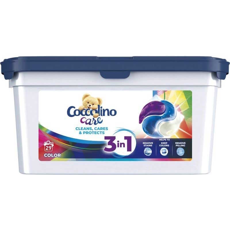 Перилни капсули за цветни дрехи Coccolino 3в1 / 29 пранета 