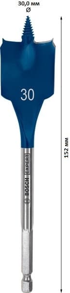 Плоско фрезово свредло за дърво Bosch Expert Self Cut Speed ø30мм / 152мм