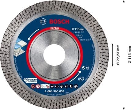 Диамантен диск за рязане Bosch Expert Hard Ceramic 115x22,23x1,4мм