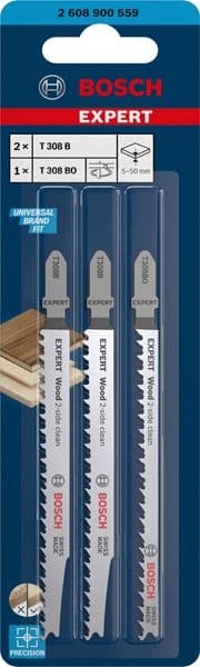 Комплект карбидни ножчета за прободен трион Bosch Expert T308B/BO 2 Side clean 3 броя