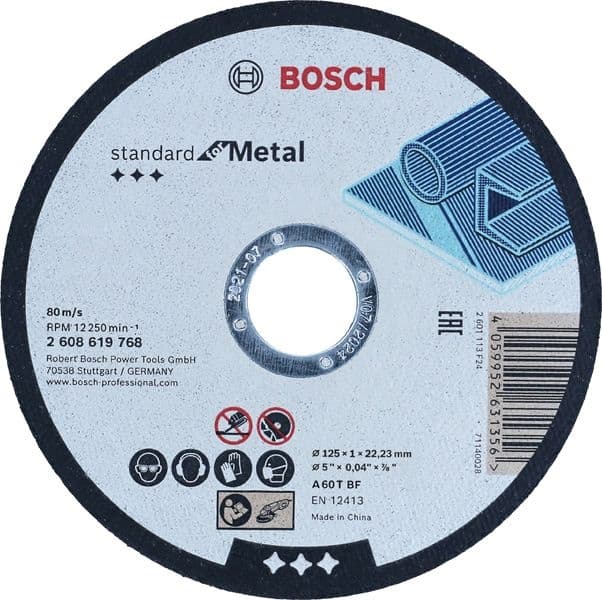 Диск за рязане Bosch Standard for Metal 125x1х22,23 мм / прав