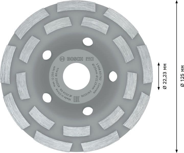 Диамантен шлифовъчен диск Bosch Professional Concrete Long life 125х22,23мм