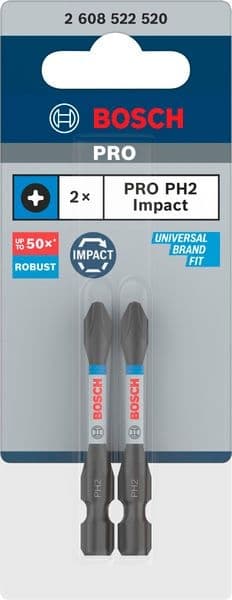Битове Bosch Pro Phillips Impact PH2 55 мм 2 броя